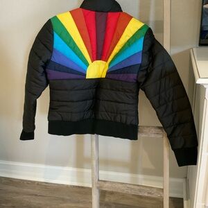 Colorful Rainbow Women's Puffer Jacket